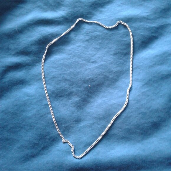 men's silver tone 23" loop necklace / chain - Picture 2 of 5